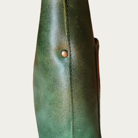 Portland Leather Cowboy Mint Mini Crossbody Tote Bag with Minimalist Design, EUC - Picture 4 of 17